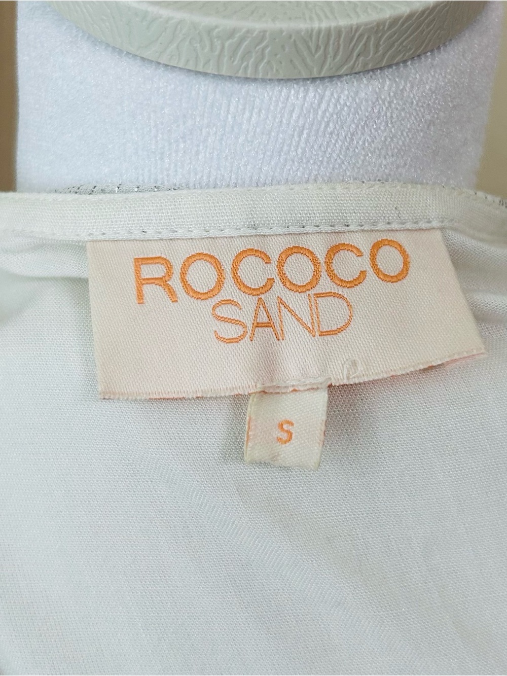 Rococo Sand True Mini dress in white w/ silver Long sleeve. Size Small - Picture 13 of 14